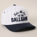 Take Me Out To The Ballgame Pin Stipe Trucker Hat